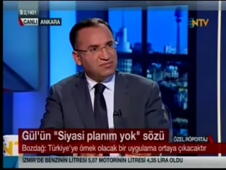 Adalet Bakanı Bekir Bozdağ, NTV'de Gündeme ilişkin soruları yanıtladı.
